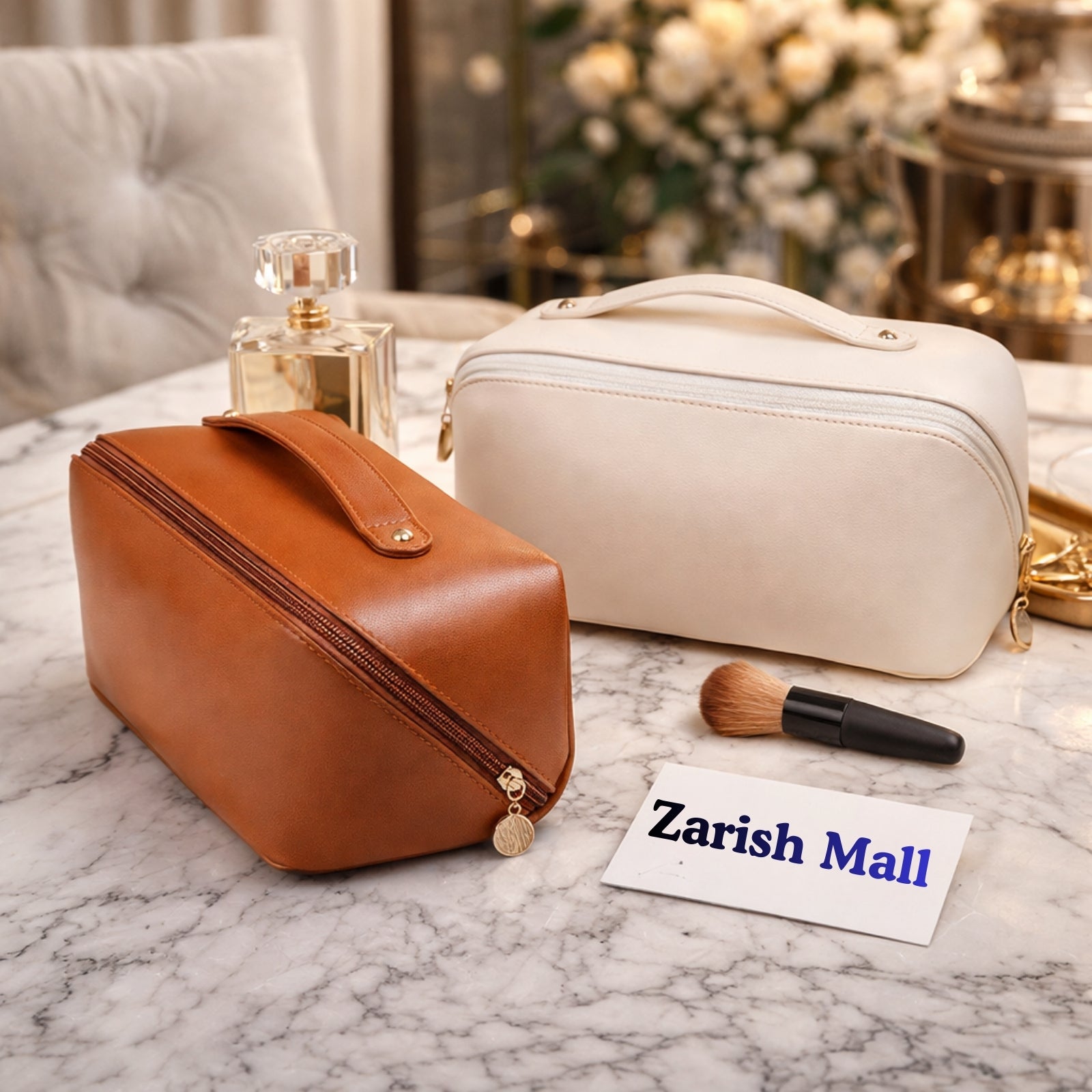 Leather Travel Cosmetic Organizer