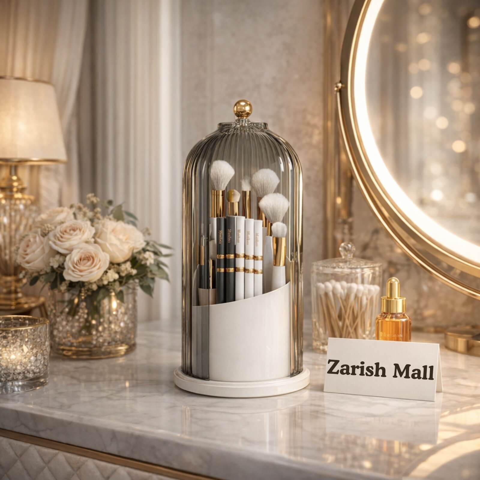 Luxury Rotating Makeup Brush Holder