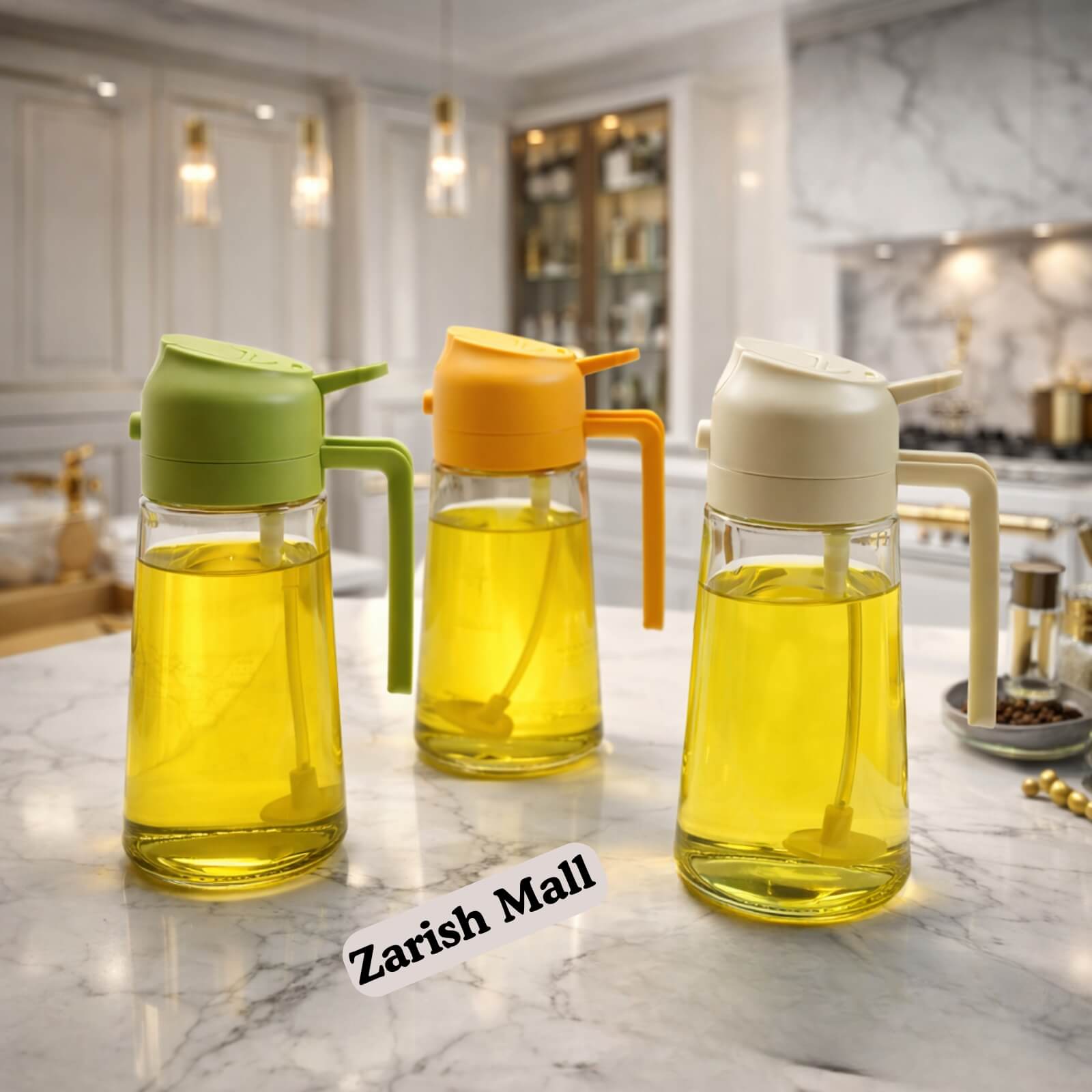2 in 1 Oil Jug – Dual-Function Cooking Oil & Vinegar Dispenser | Zarishmall.com