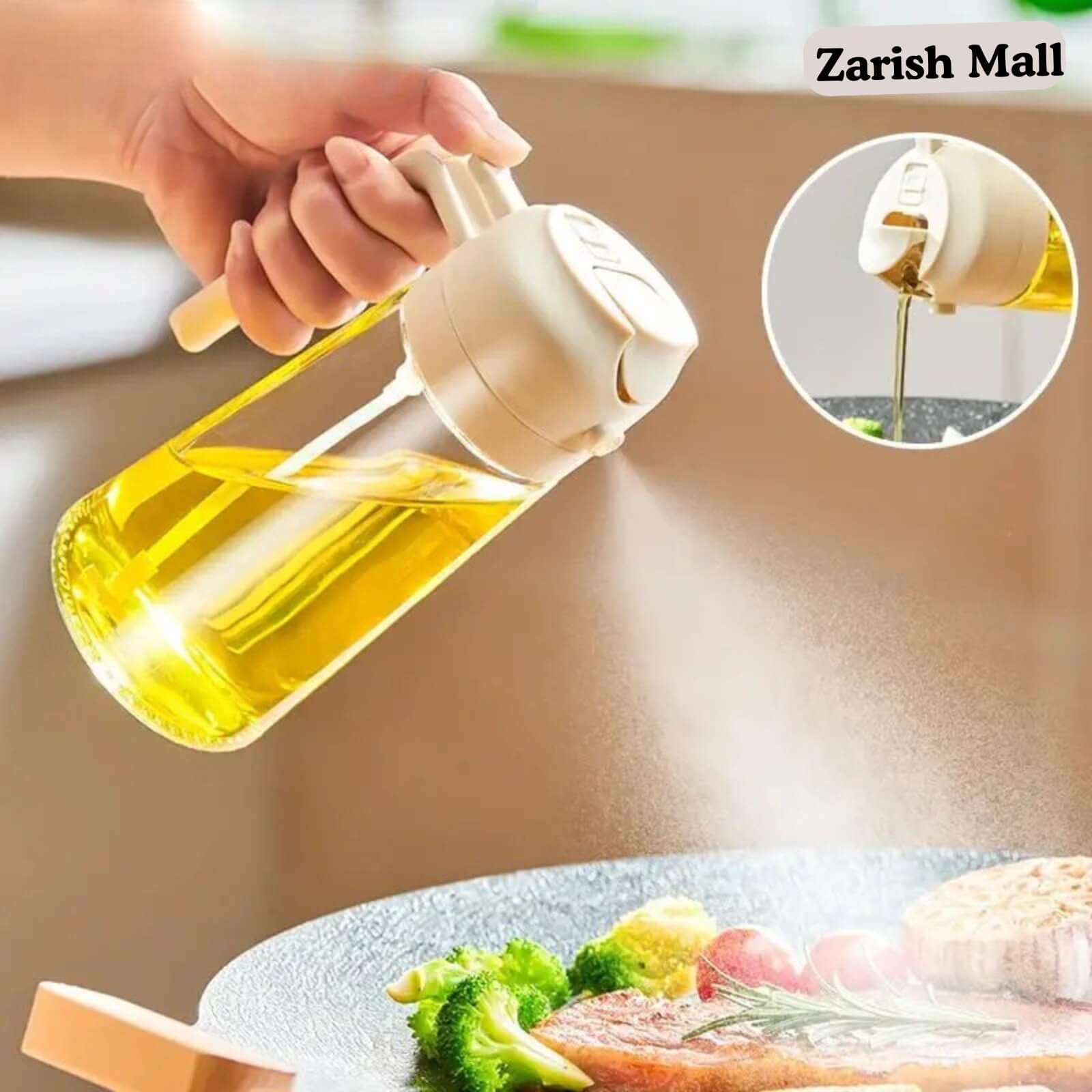 2 in 1 Oil Jug – Dual-Function Cooking Oil & Vinegar Dispenser | Zarishmall.com