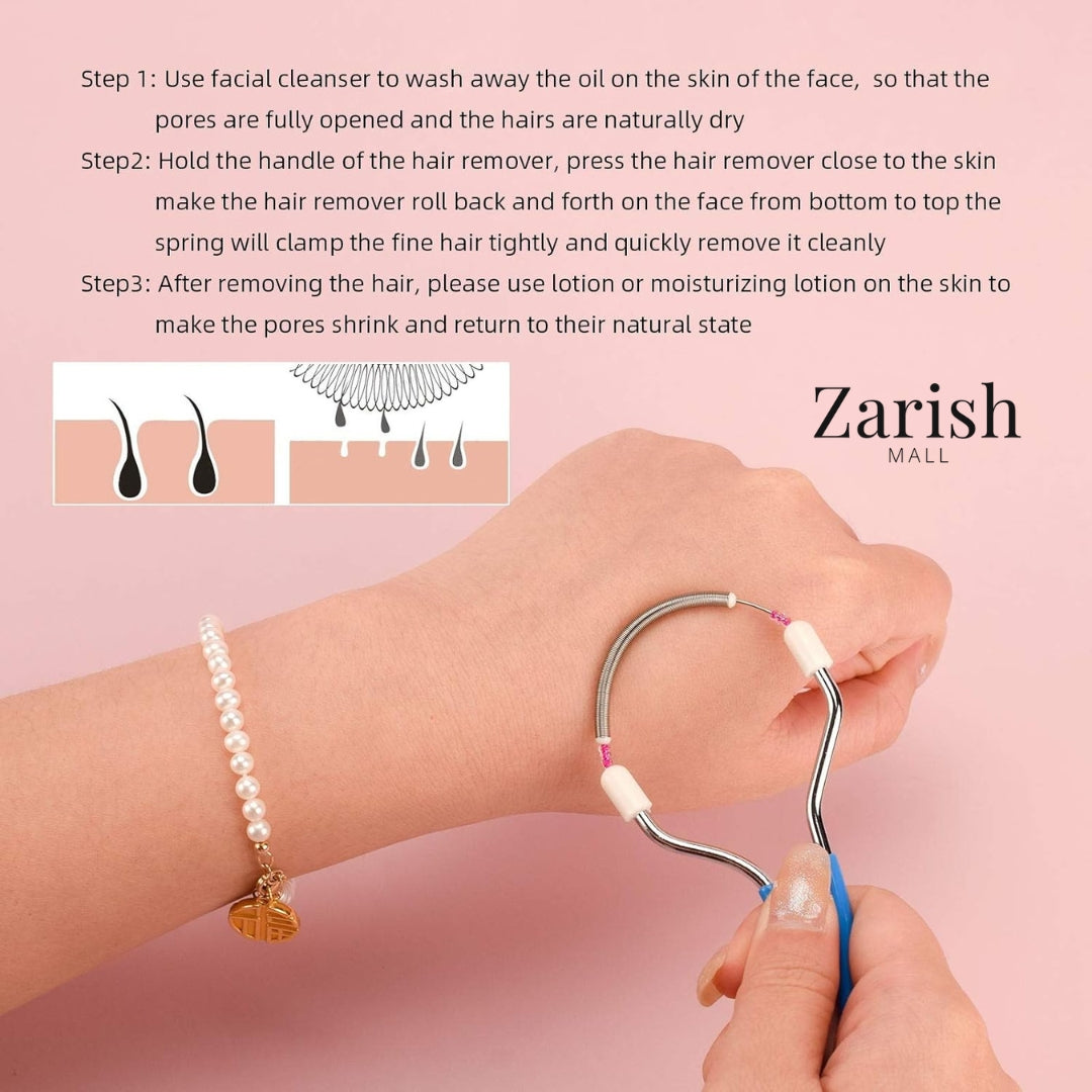 Original Spring Facial Hair Remover for Women – Portable Upper Lip, Chin & Neck Threading Tool (Pack of 2, 4, 6)